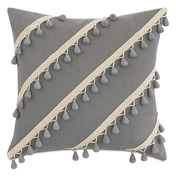 FELICITY DIAGONAL TRIM DECORATIVE PILLOW