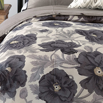 MIDNIGHT POPPY DUVET COVER (Q)