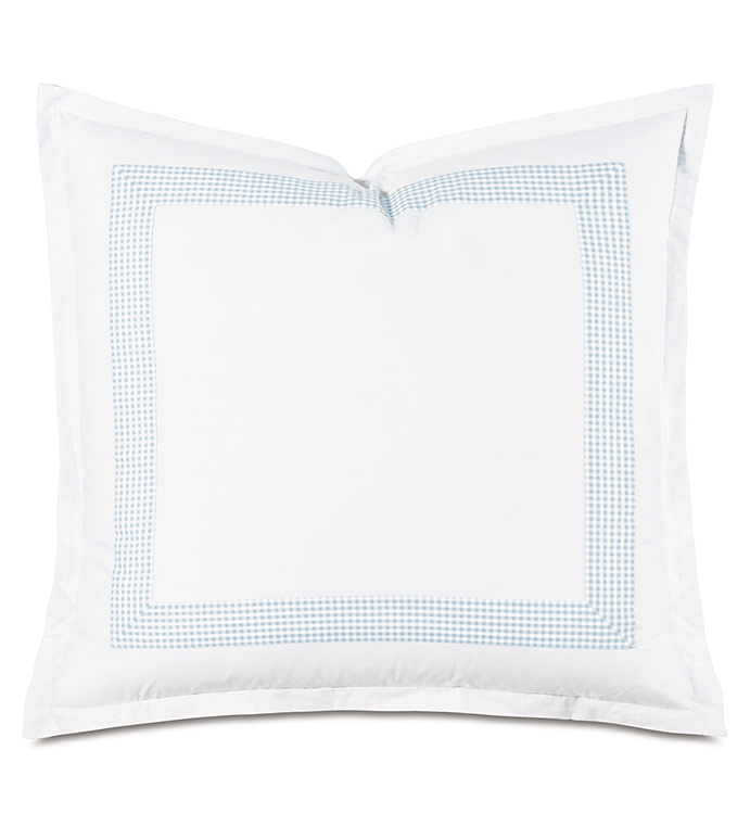 -ɫ 27X27 MALAYA GINGHAM EURO SHAM IN SKY