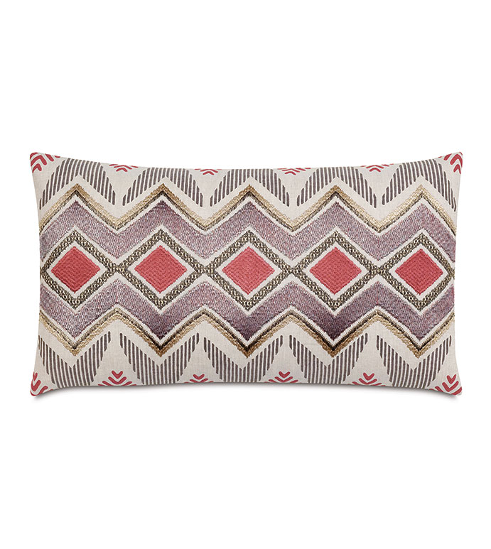 A 15X26 JOAQUIN EMBROIDERED DECORATIVE PILLOW