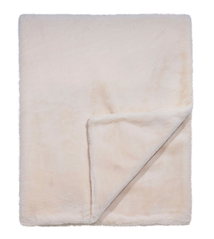 ��ۡ�� 53X80 FUR IVORY THROW