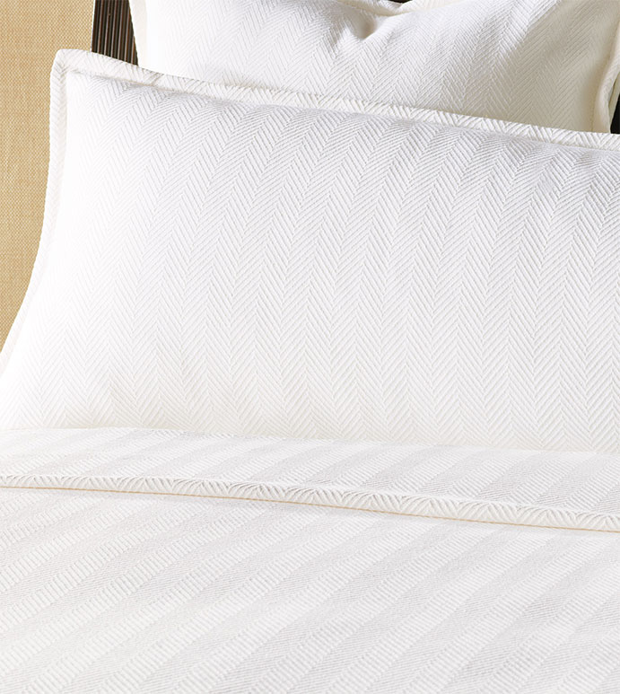  20X60 WILKE WHITE GRAND BED SHAM (Q)