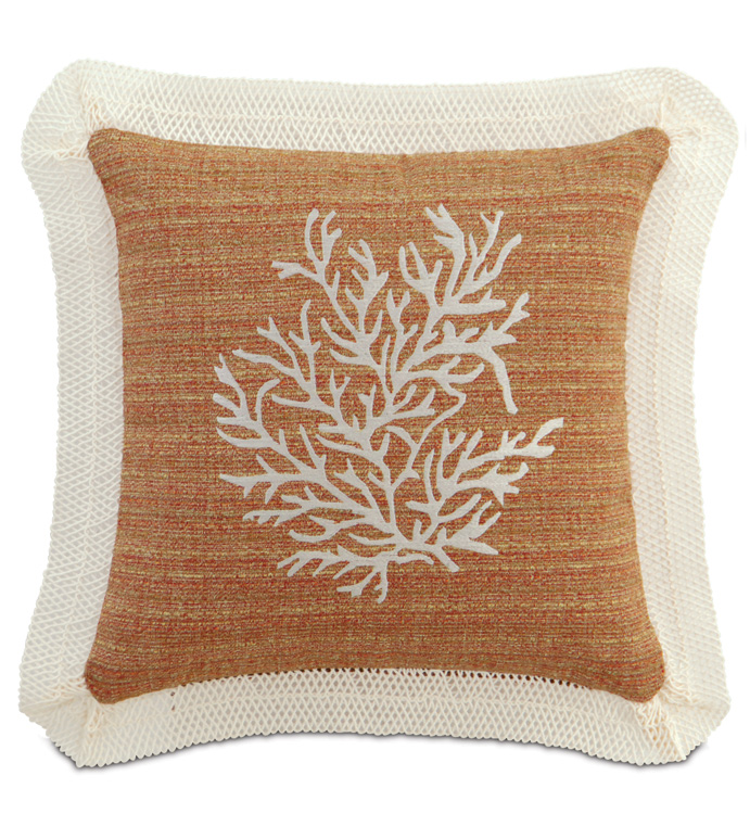 �P��˹ 18X18 EMBROIDERED CORAL