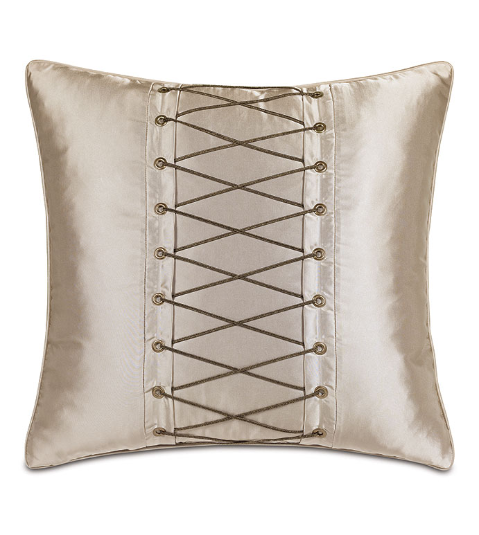  27X27 ARWEN LACING DETAIL EURO SHAM IN GOLD