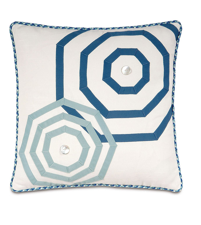 Wƥ 18X18 BALDWIN WHITE W/RIBBON DESIGN