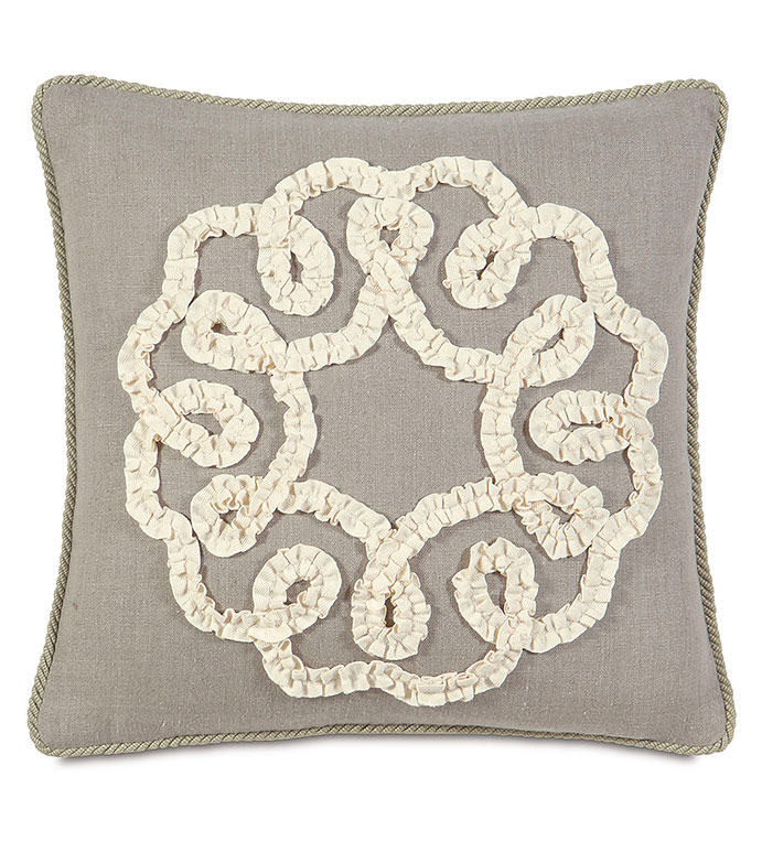 ɯؐ�� 18X18 BREEZE LINEN W/RUFFLED RIBBON