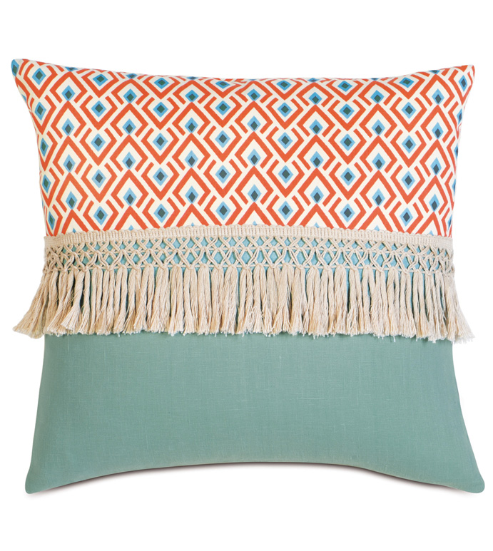 _ 20X20 LOBEL REEF/BREEZE AQUA W/FRINGE
