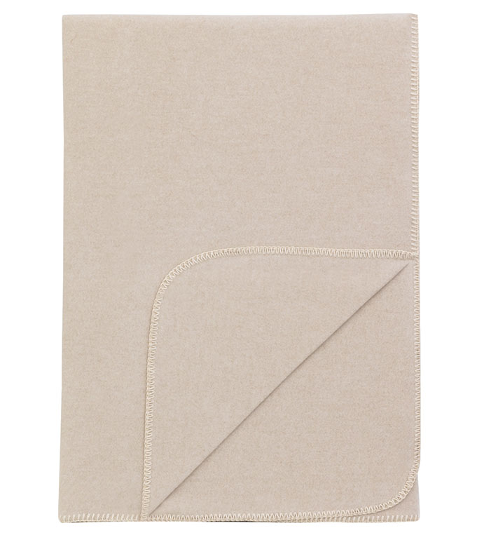 �w̺ 52X80 BRERA THROW/NATURAL BLANKET STITCH