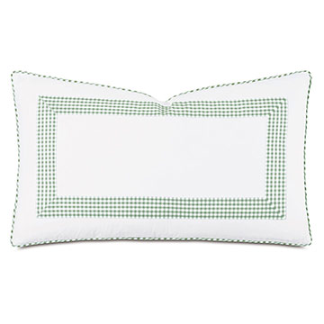-Gɫ 13X22 MALAYA GINGHAM DECORATIVE PILLOW IN LEAF