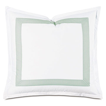 -Gɫ 27X27 MALAYA GINGHAM EURO SHAM IN LEAF