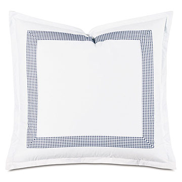 -{(ln)ɫ 27X27 MALAYA GINGHAM EURO SHAM IN NAVY