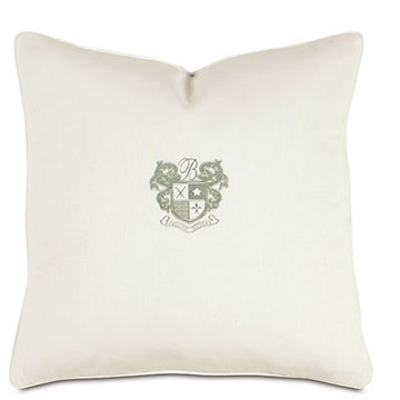 ؐR 20X20 BREEZE SHELL/MINT MONOGRAM PILLOW