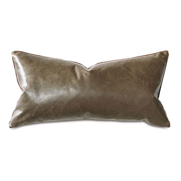 ������ 11X21 TUDOR LEATHER DECORATIVE PILLOW IN COCOA