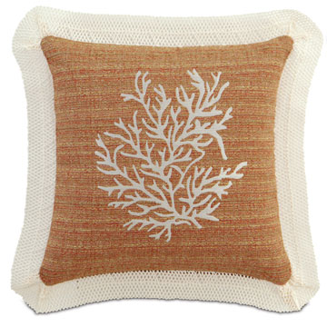 P˹ 18X18 EMBROIDERED CORAL