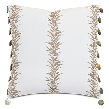 P 20X20 CASA GUAVA BEADED TRIM DECORATIVE PILLOW
