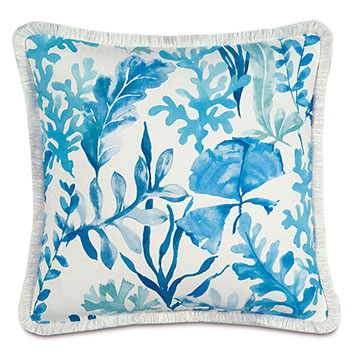 Wƥ 20X20 OLYMPIA AZURE W/BRUSH FRINGE