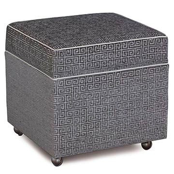 ~ 19X19X20 MURANO TAUPE STORAGE BOXED OTTOMAN