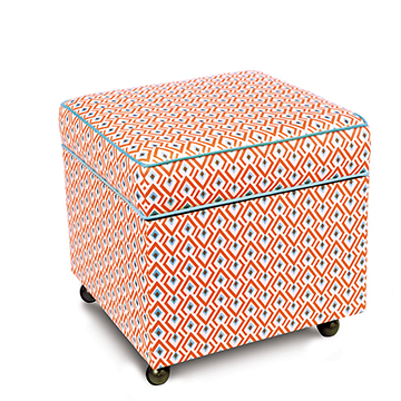 _ 19X19X20 LOBEL REEF STORAGE BOXED OTTOMAN