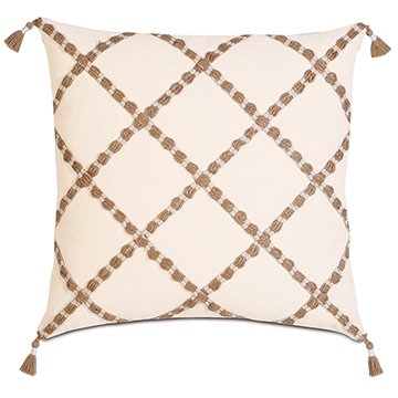 _ 20X20 GRETEL CREAM W/CORD & TASSELS