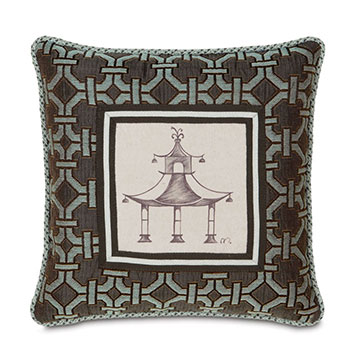 S 14X14 HAND-PAINTED PAGODA W/CORD